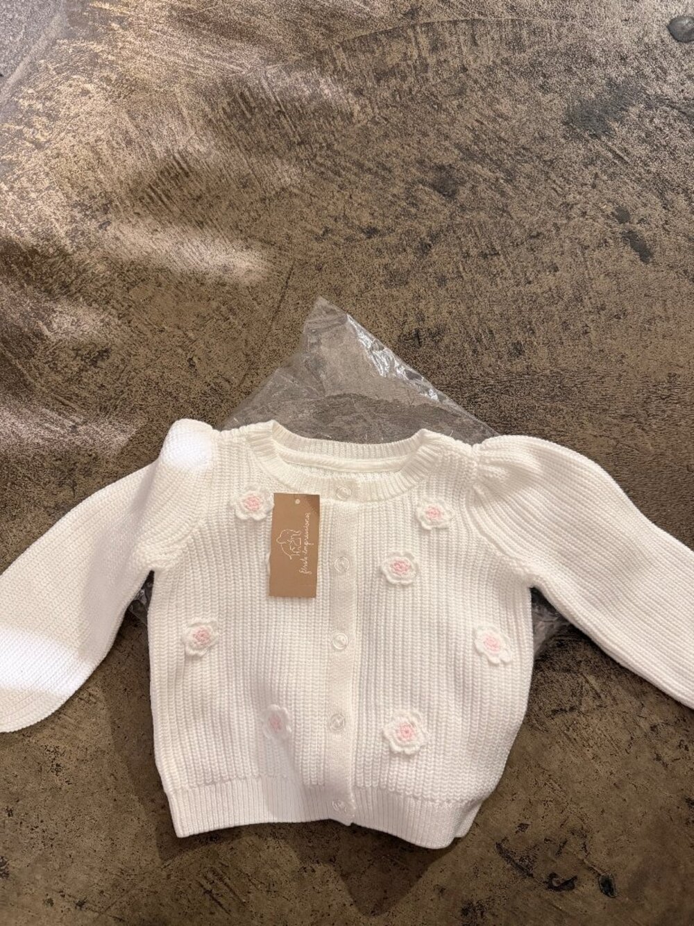 New First Impressions Baby Girls Embroidered White Sweater, Angel White Size 18M